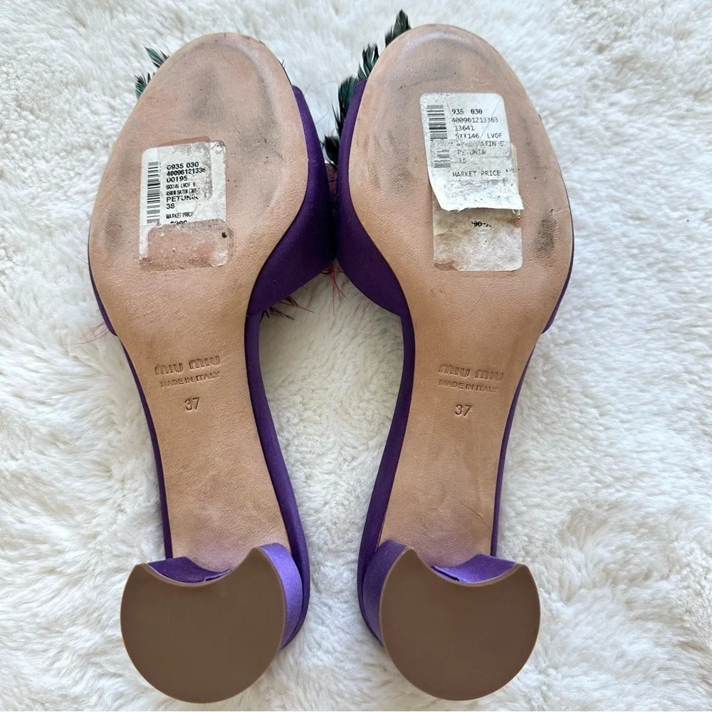NEW!!! Miu Miu heels slides size 37 Authentic - Picture 5 of 8